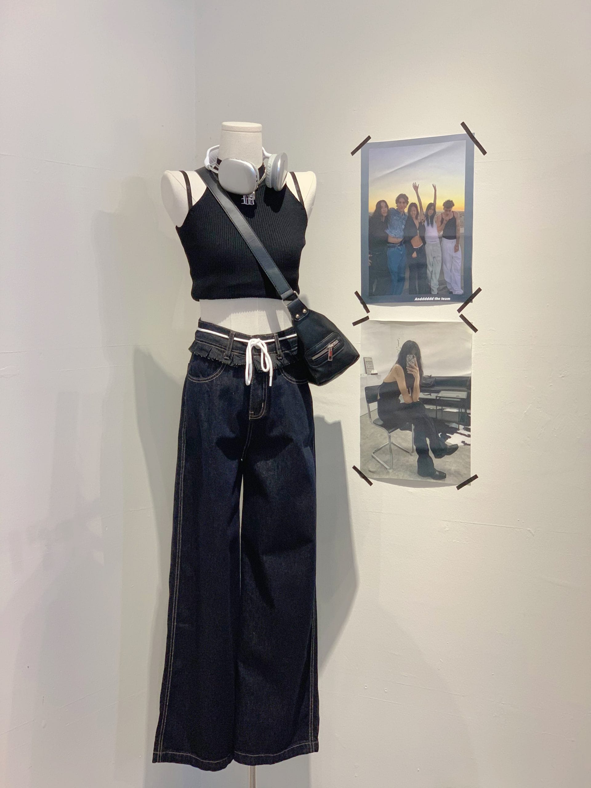 700932 SML99950 黑色牛仔长裤