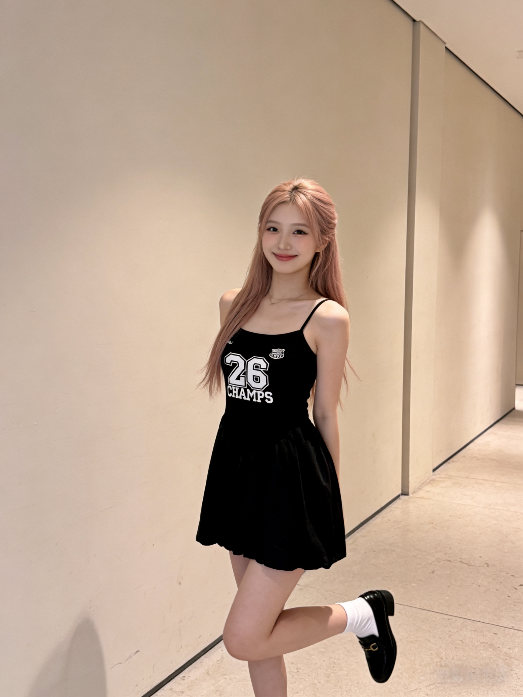 602117 数字26吊带连身裙