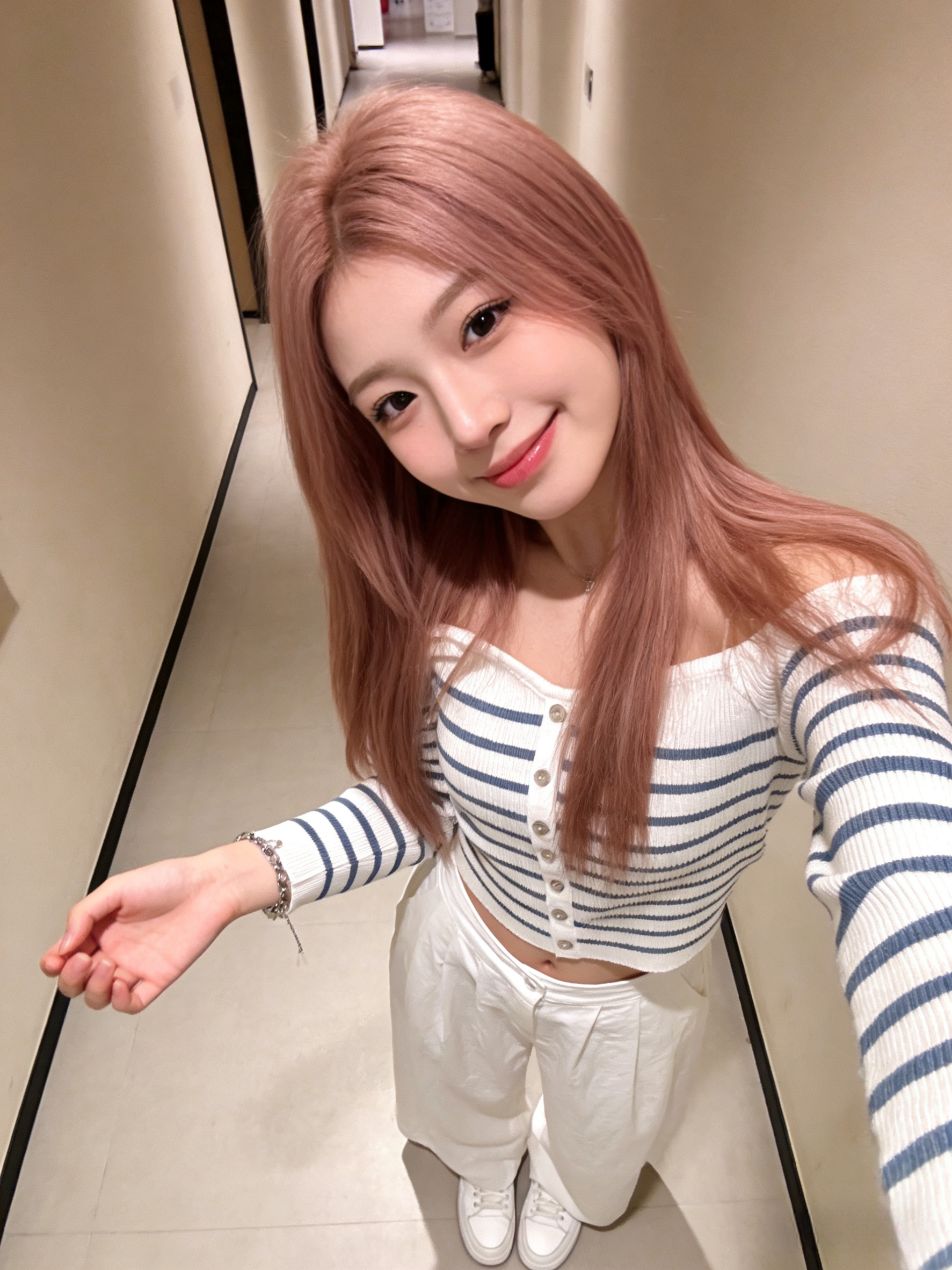 112845 浅蓝色条纹针织