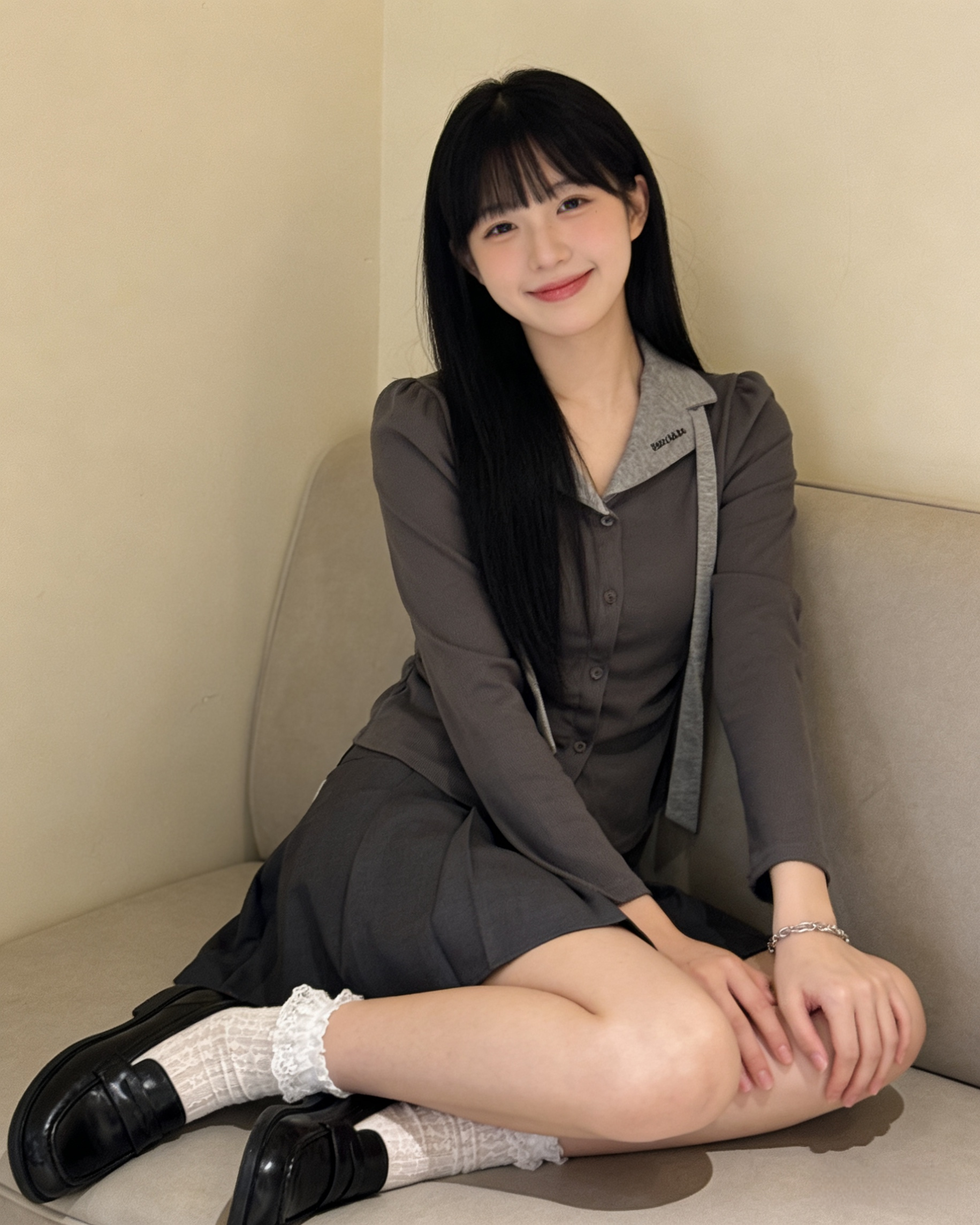 Alternative view of 113376 8136 灰色学院风长袖