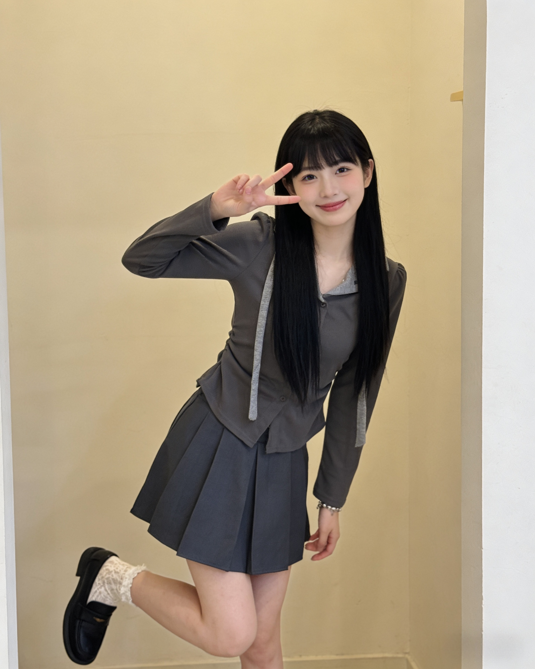 602819 19625 西装百褶裙配腰带