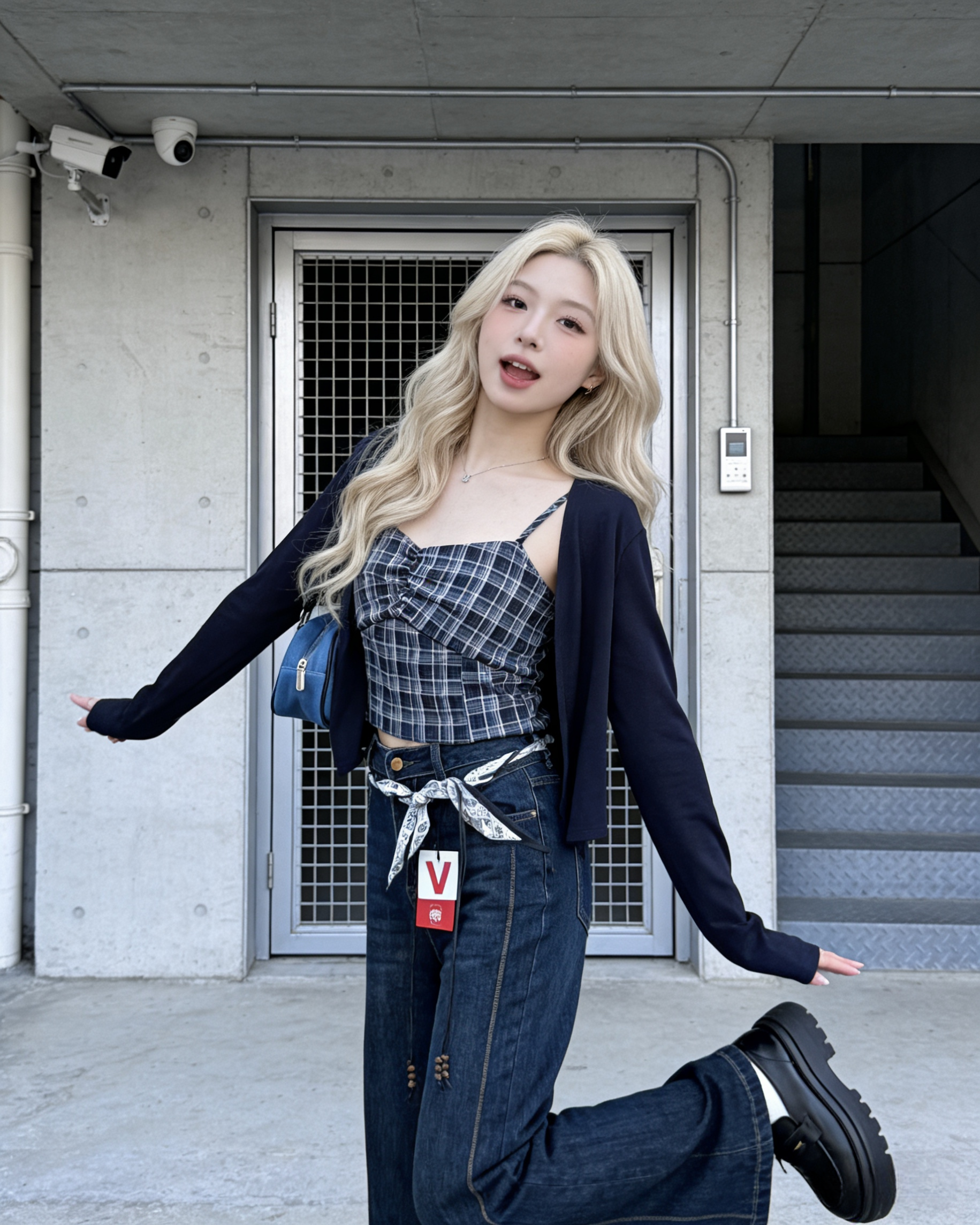 1101382 310 韩系格子两件套长袖