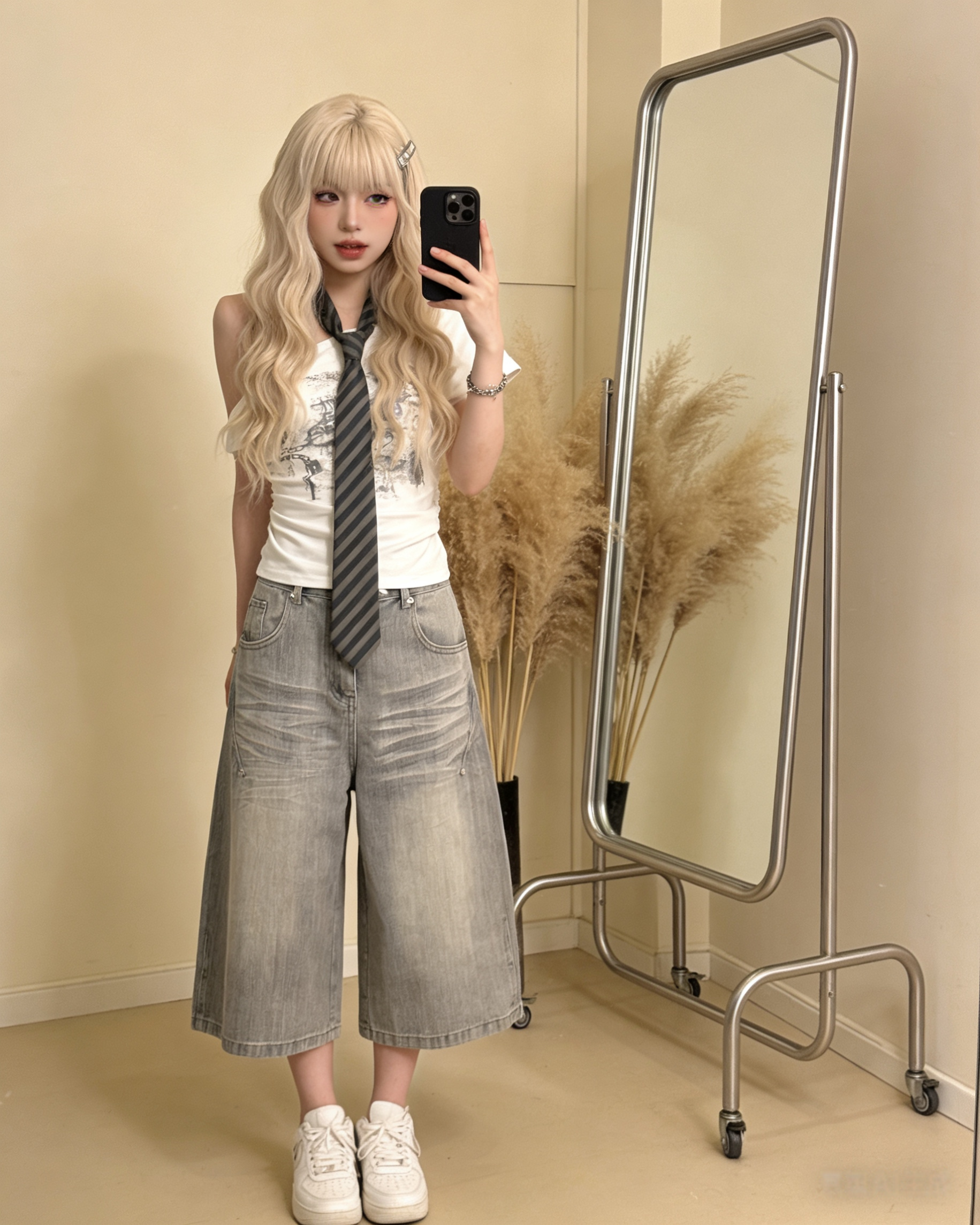 Alternative view of 501413 8239 水洗灰七分裤