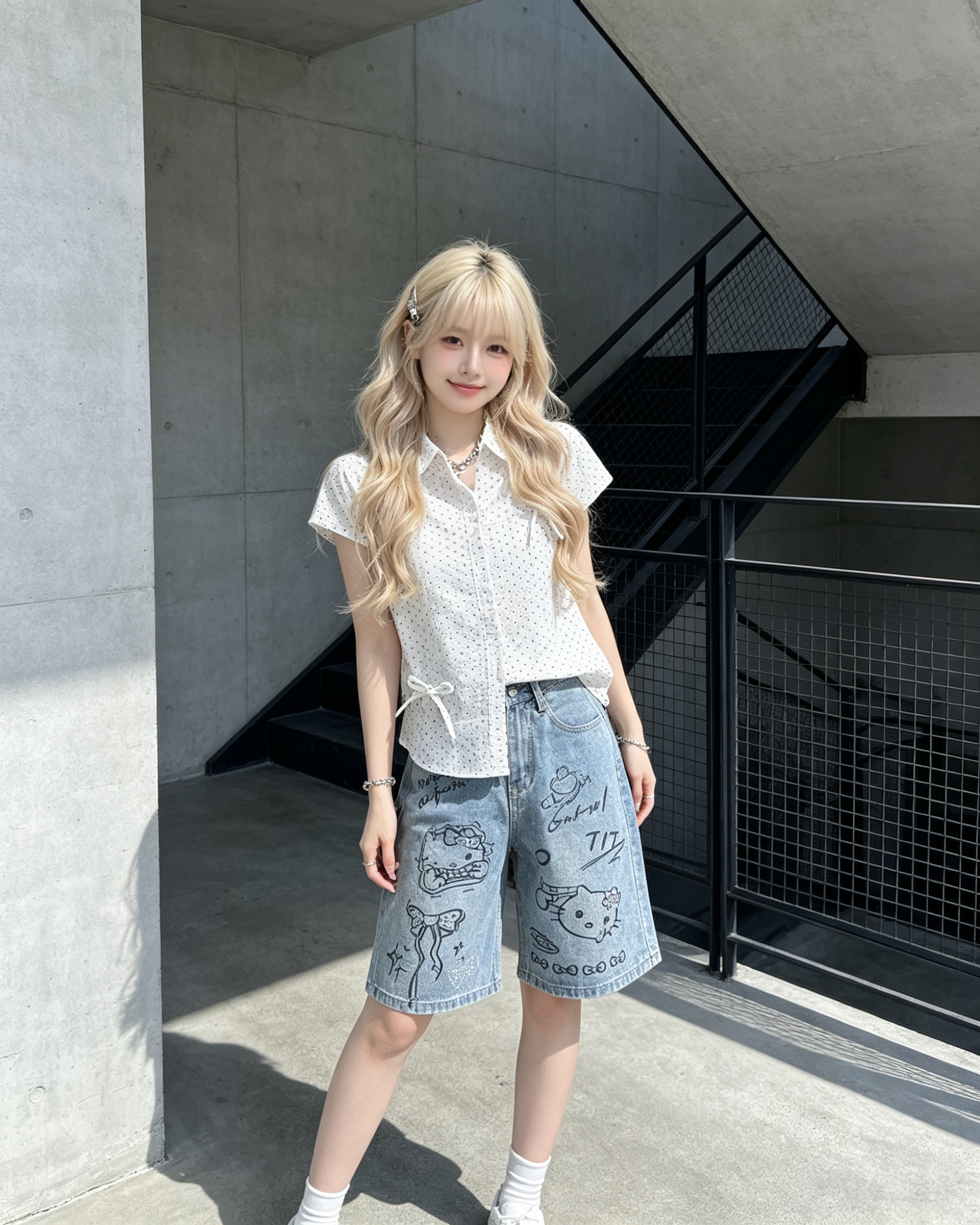 501554 1550 kitty牛仔七分裤