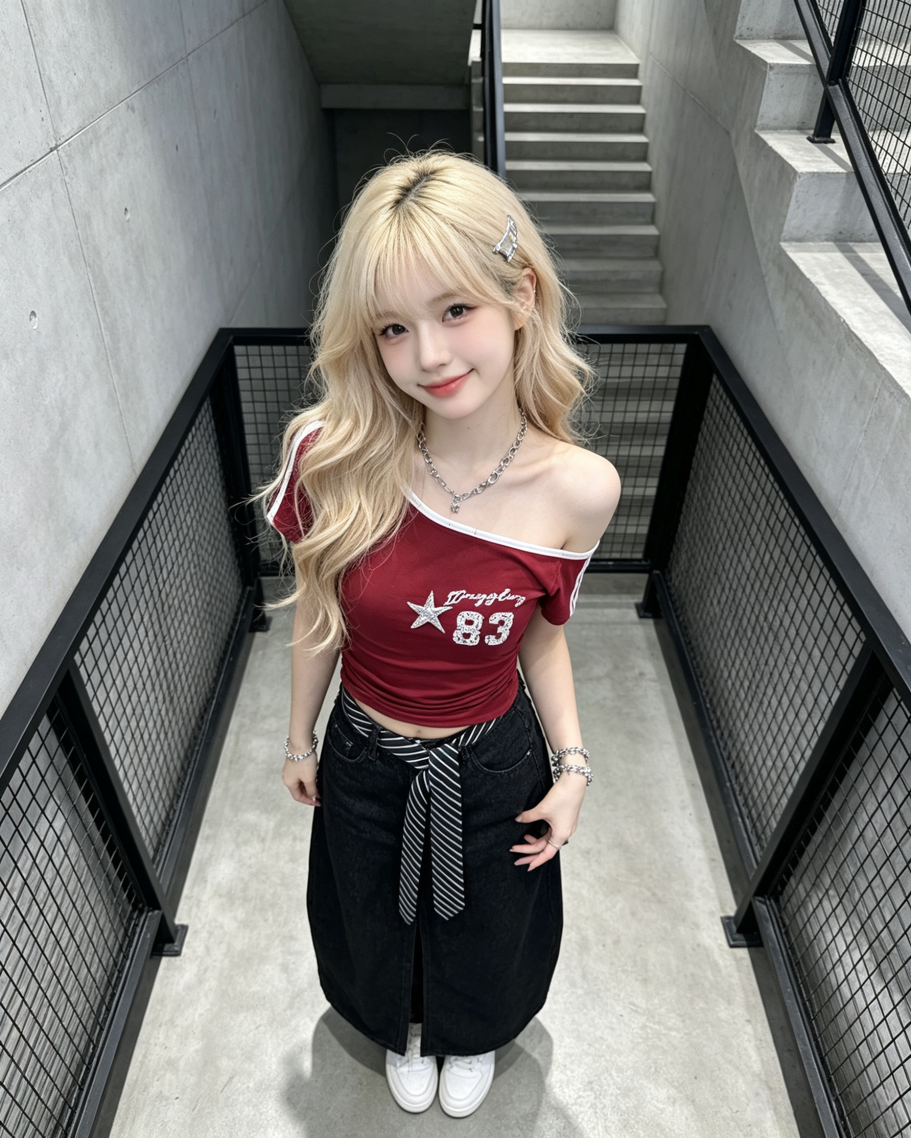 114038 095斜肩短TEE